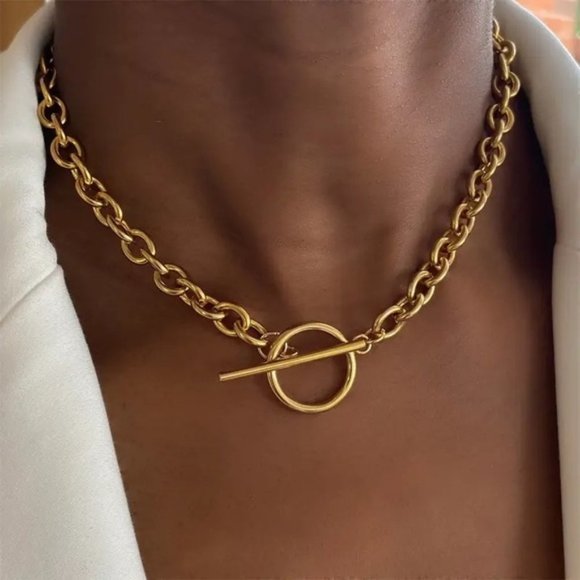14K Gold filled chain link necklace - Picture 1 of 4